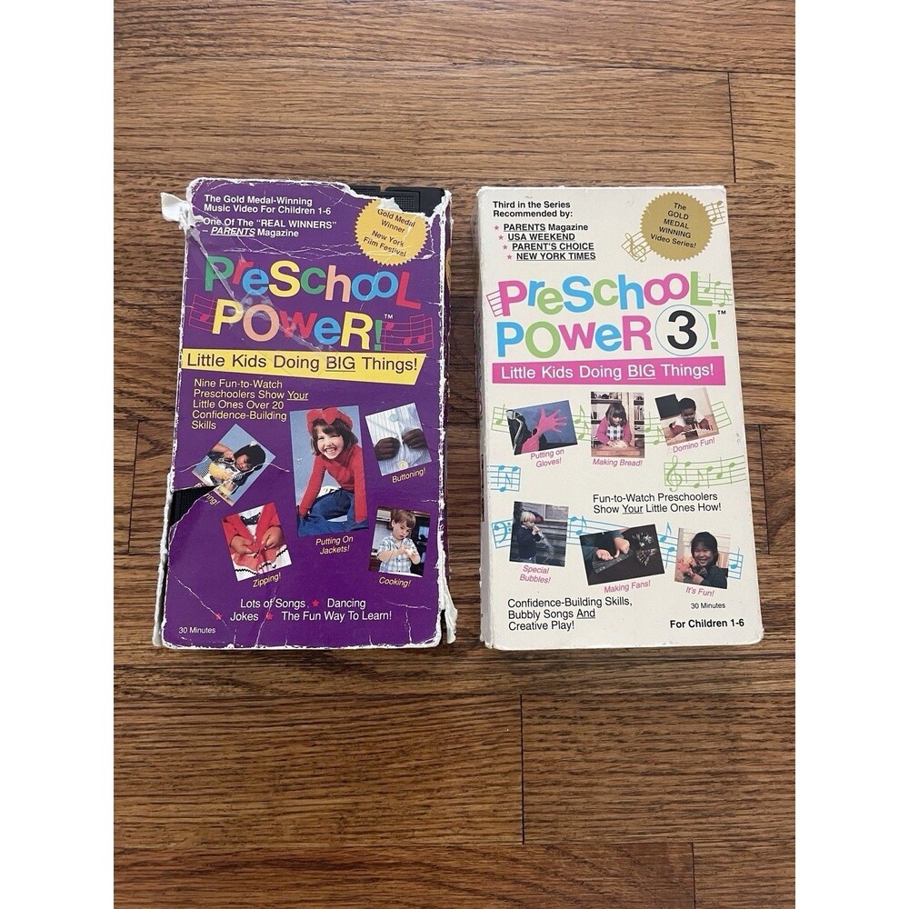 Preschool Power & MORE Preschool Power VHS (LOT OF 2) Children Musical Learning
